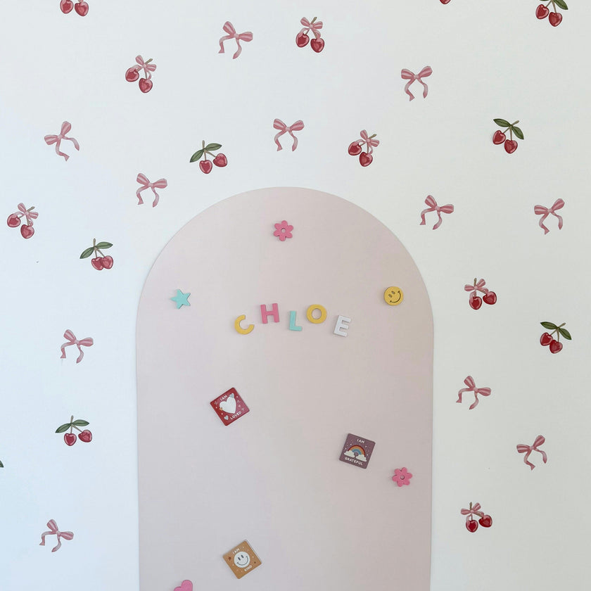 Peel & Stick Fabric Wall Stickers - Cherries & Bows