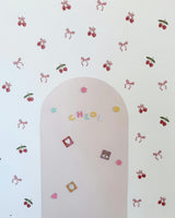 Peel & Stick Fabric Wall Stickers - Cherries & Bows
