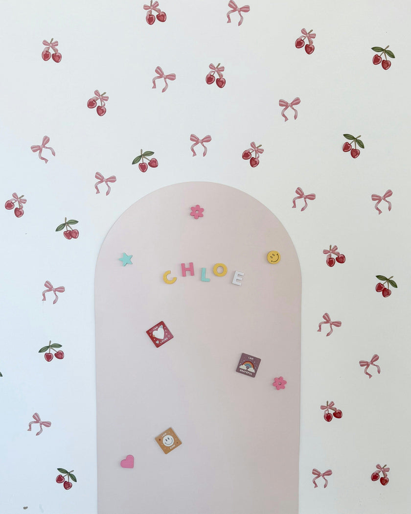 Peel & Stick Fabric Wall Stickers - Cherries & Bows