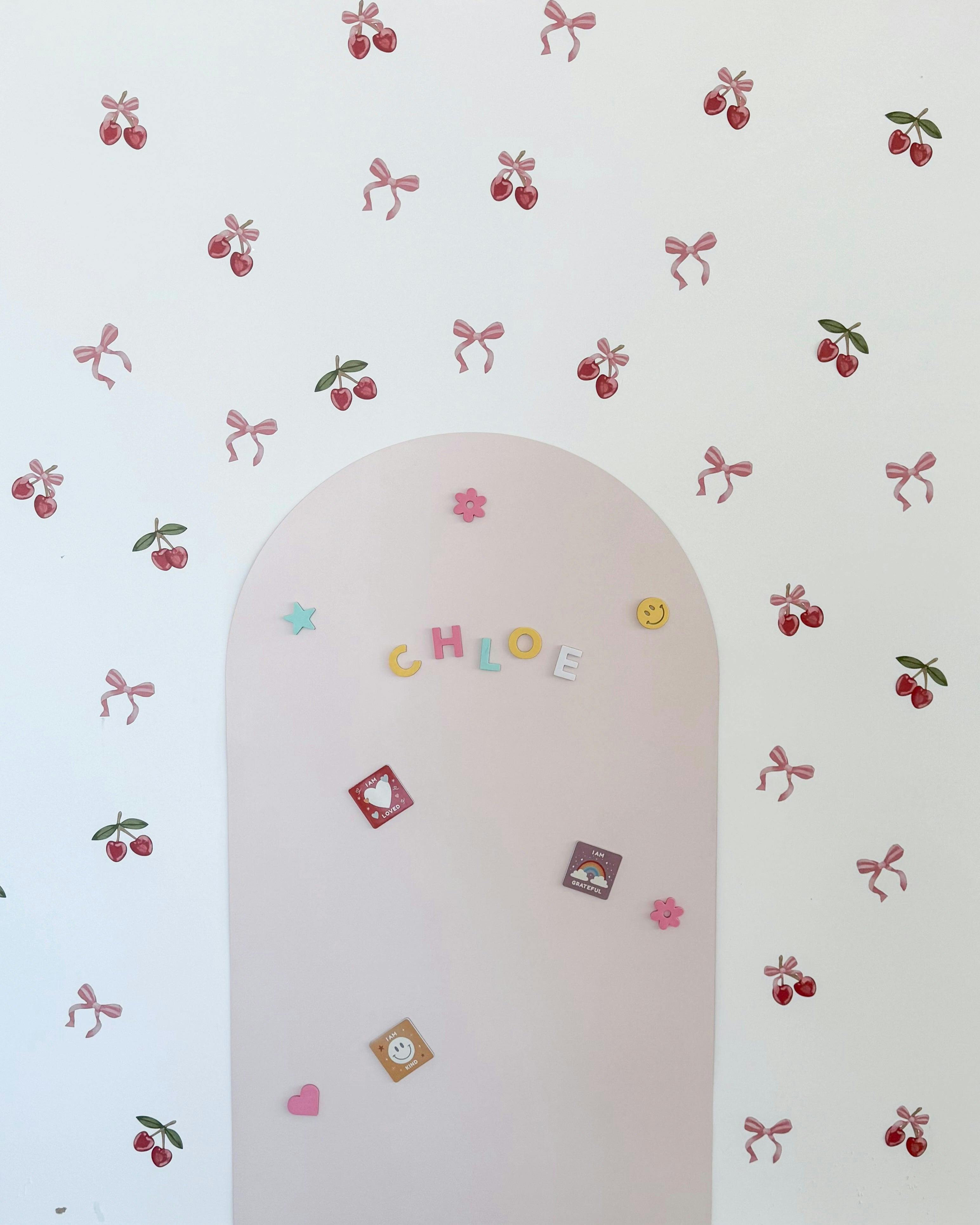 Peel & Stick Fabric Wall Stickers - Cherries & Bows