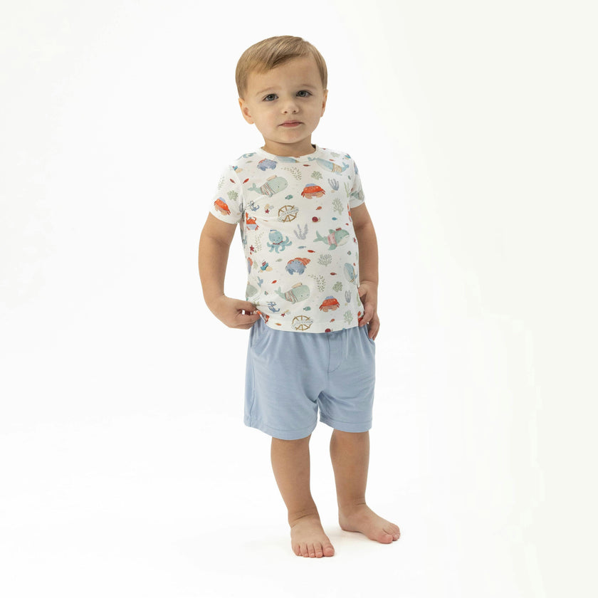 Sailor Sea Creatures - Crew Neck Tee with Casual Short