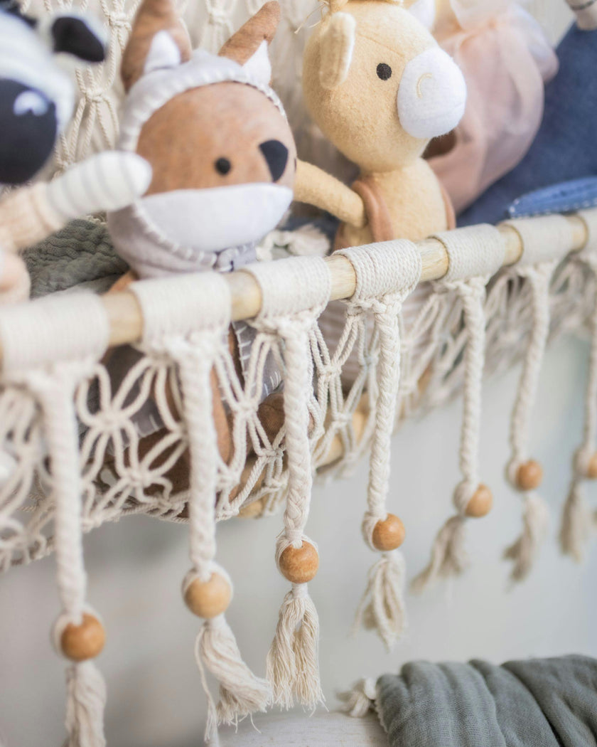 Willow Hanging Macrame Storage Basket