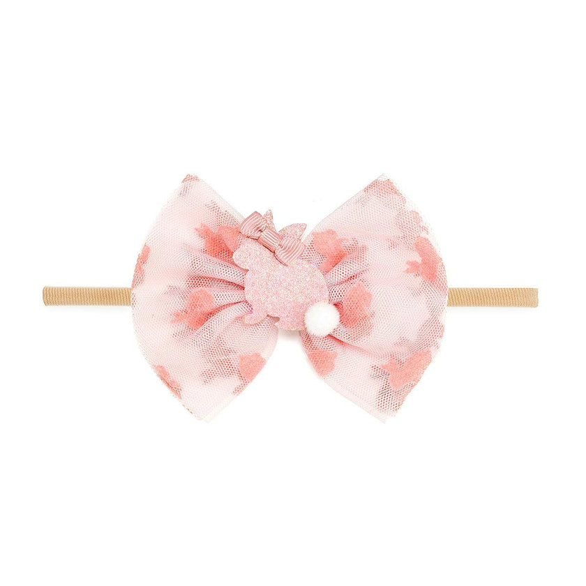 Honey Bunny Easter Tulle Bow Baby Headband
