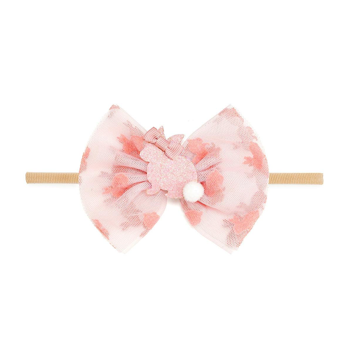 Honey Bunny Easter Tulle Bow Baby Headband