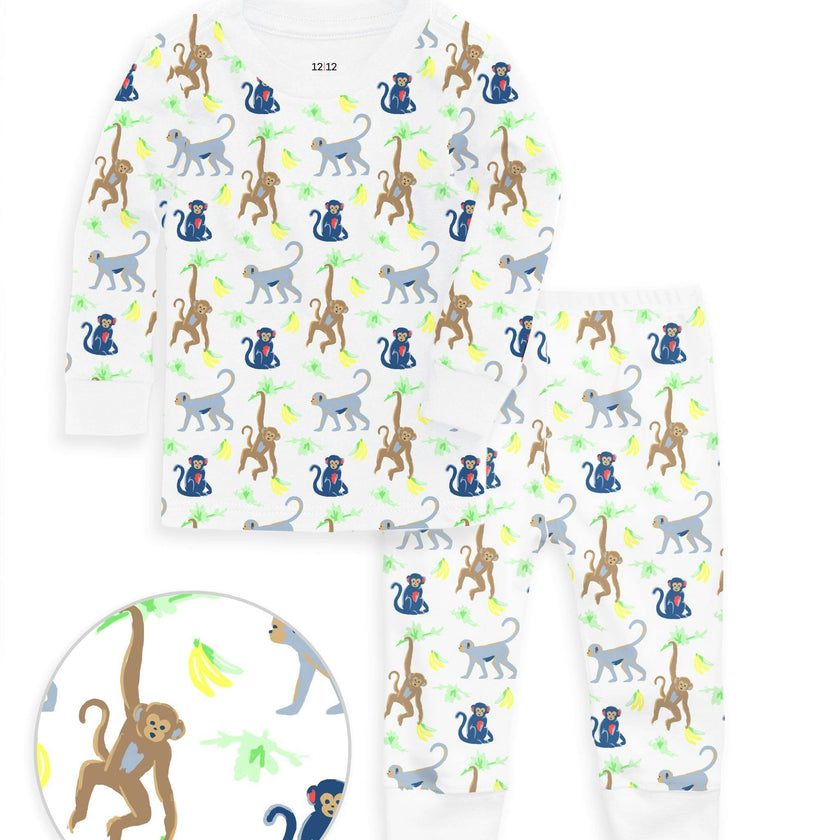 The Organic Long Sleeve Pajama Set [Monkeying Around]