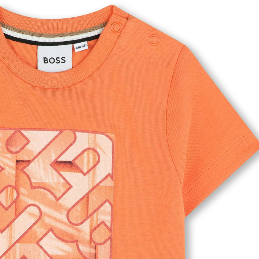 Orange Abstract Logo T-Shirt