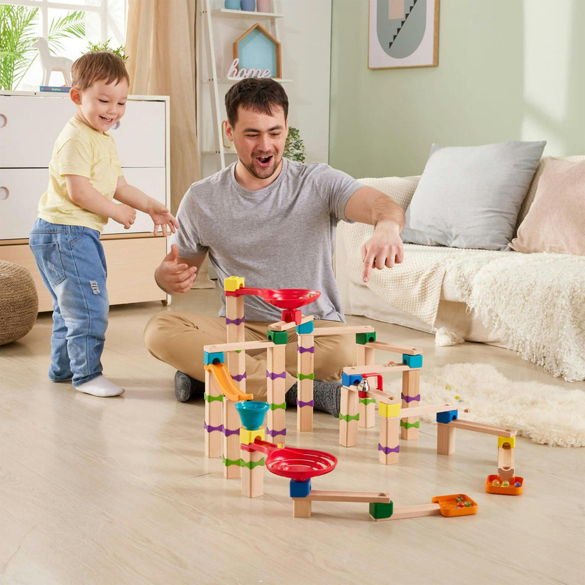 Marble Run Tricks n' Twists DIY Wood Building Racetrack