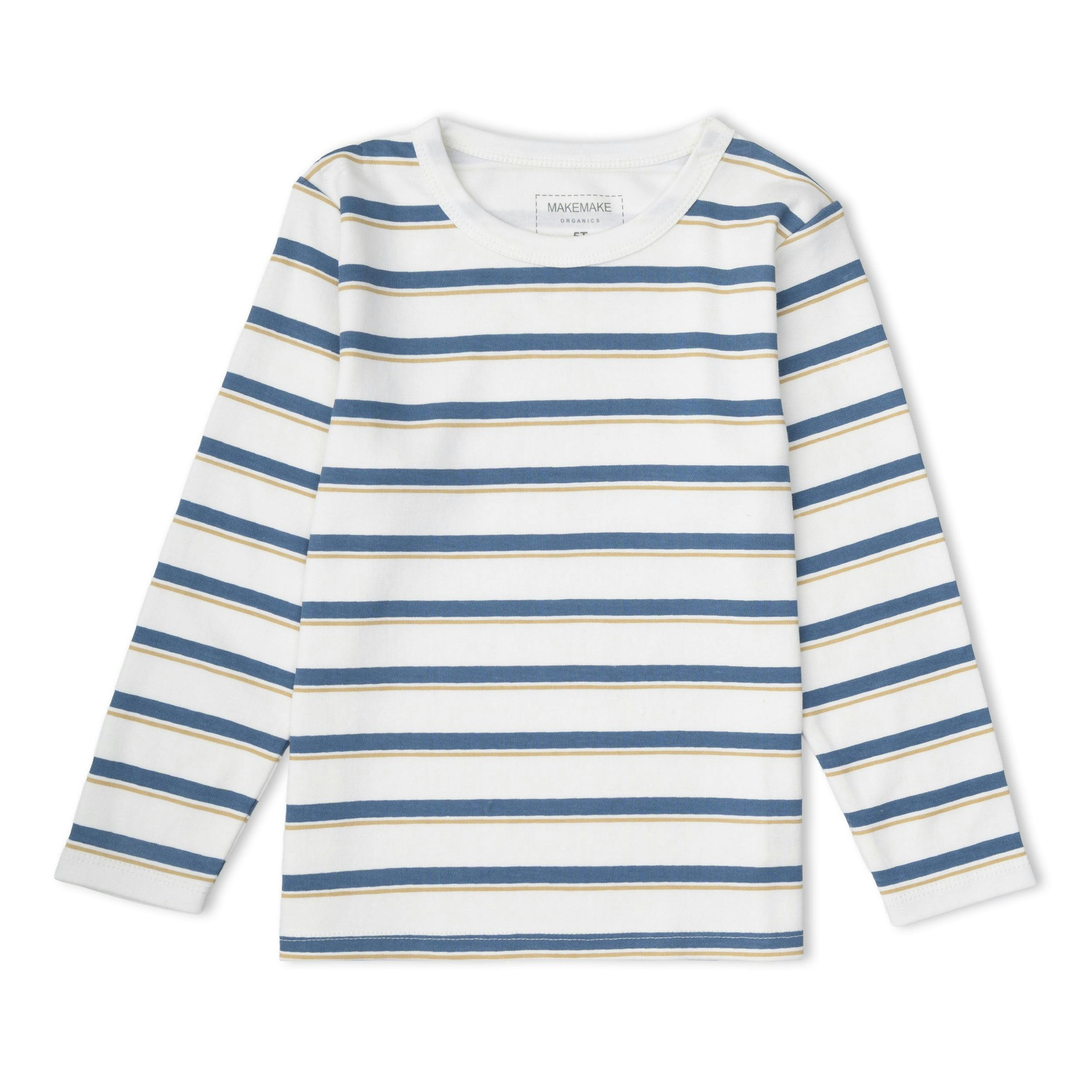 Organic Tee & Pants Set - Navy Stripe