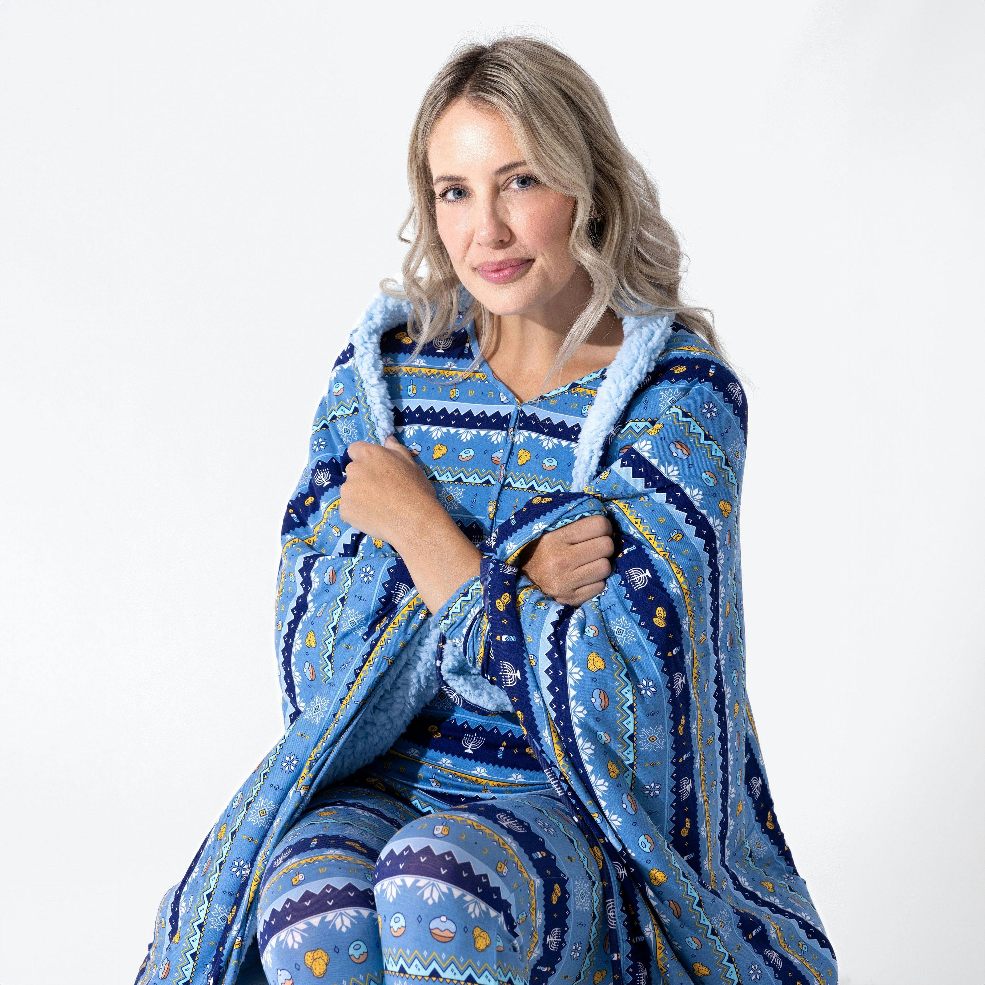 Hanukkah Fair Isle Bamboo Sherpa Blanket