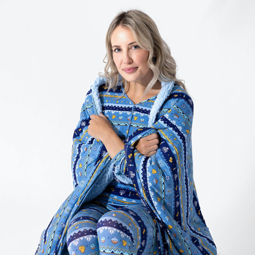 Hanukkah Fair Isle Bamboo Sherpa Blanket