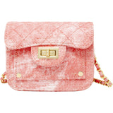 Tie-Dye Quilted Denim Handbag - Pink