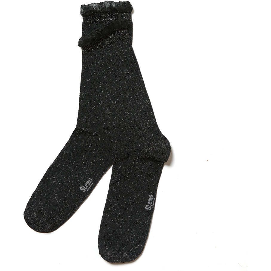 Soft Ruffle Metallic Socks