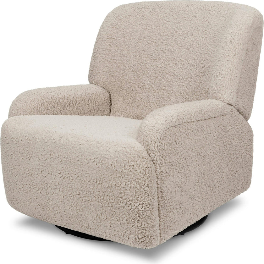 Winslow Extra Wide Recliner And Swivel Glider In Earl Grey Shearling