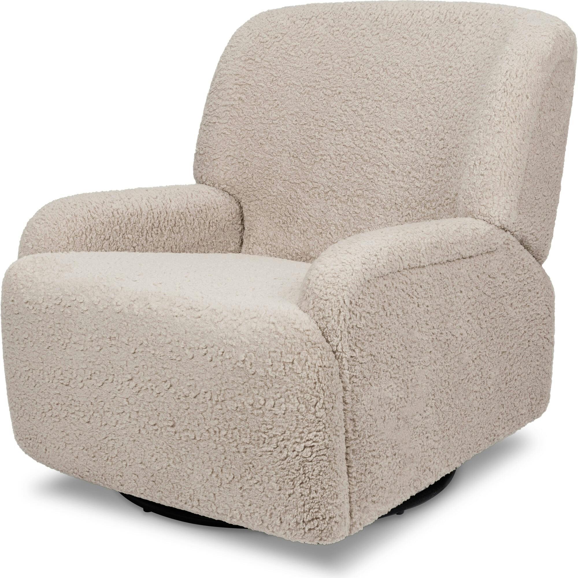Winslow Extra Wide Recliner And Swivel Glider In Earl Grey Shearling