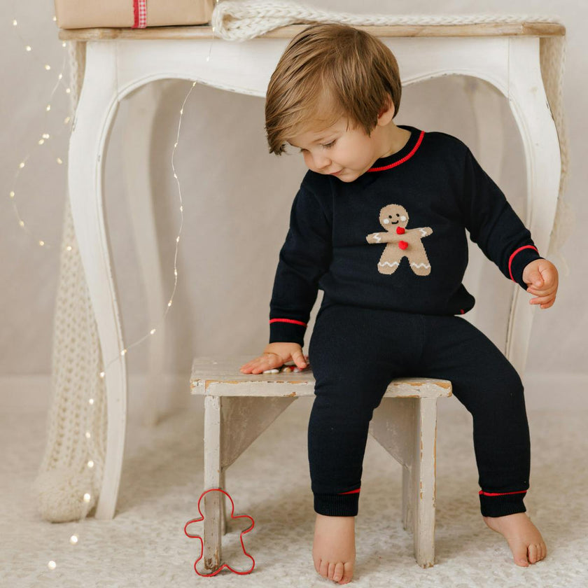 Boys Gingerbread Knit Set