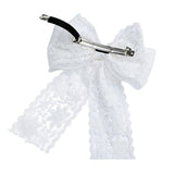 White Floral Lace Ribbon Hair Clip