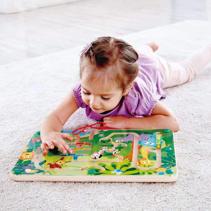 Hape: Jungle Magnetic Maze&nbsp;- Wooden Magnetic Wand Bead Maze Toy