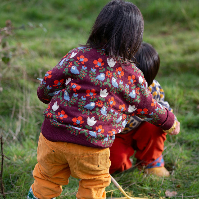 Folk Birds Knitted Jumper, Purple