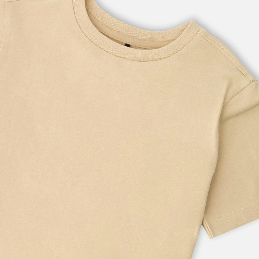 Organic Cotton Jersey T-Shirt Solid Beige