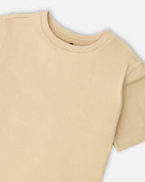 Organic Cotton Jersey T-Shirt Solid Beige