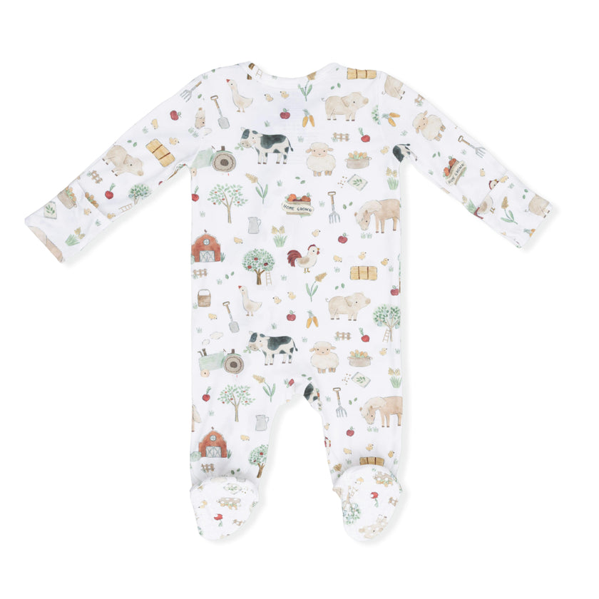 Cute Farm Animals Uni - 2 Way Zipper Footie