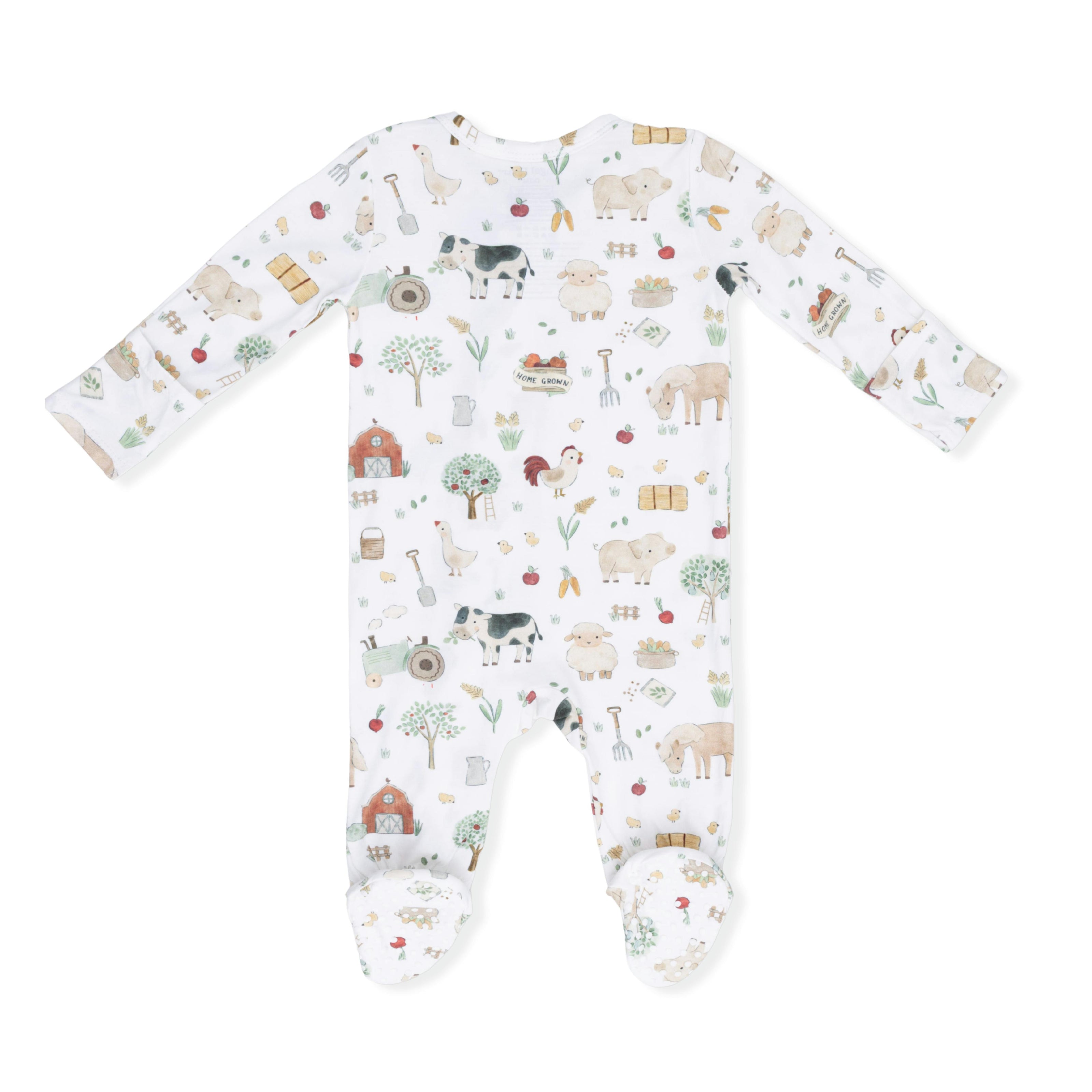 Cute Farm Animals Uni - 2 Way Zipper Footie