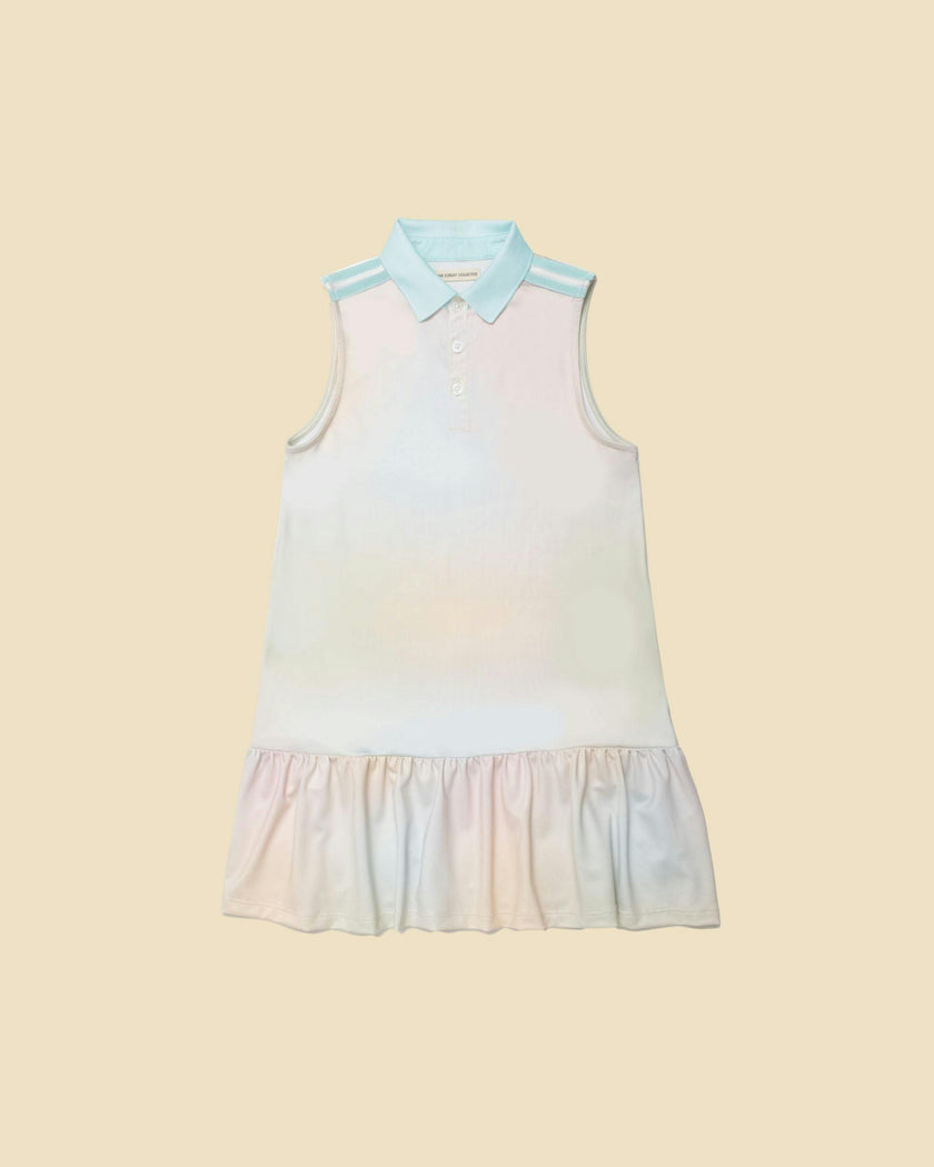 Sleeveless Performance Play Polo Dress in Soft Rainbow