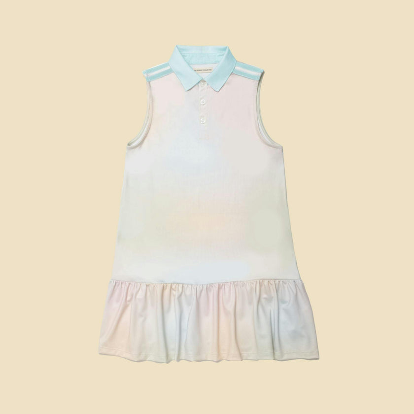 Sleeveless Performance Play Polo Dress in Soft Rainbow