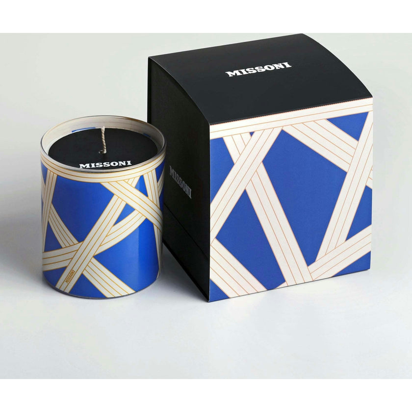 Scented Candle Nastri 220Gr  Bicolore 2 Blue Diam. 3.3"