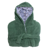 Cozy Switch Robe – Reversible Glow-in-the-Dark & Sherpa Robe for Kids, Green Dino Bones