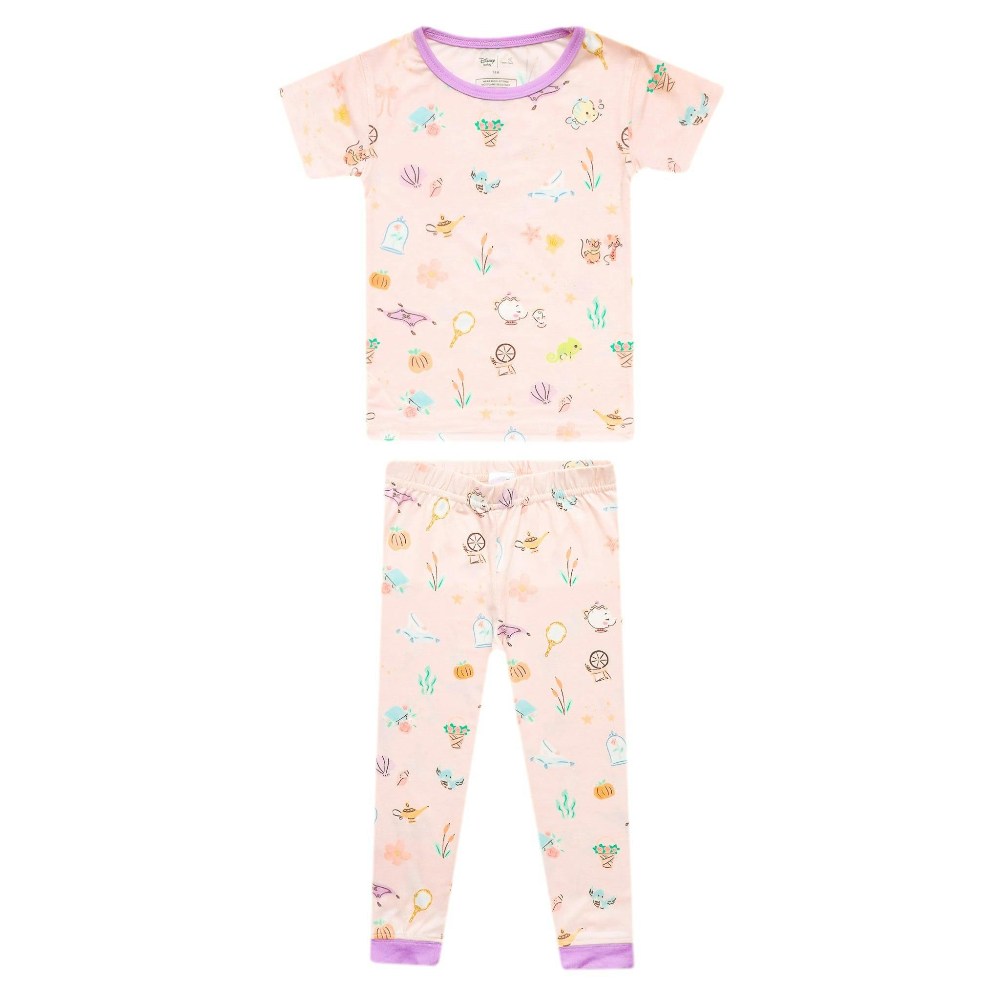 2pc Short Sleeve Pajamas with Pants - Enchanted Friends