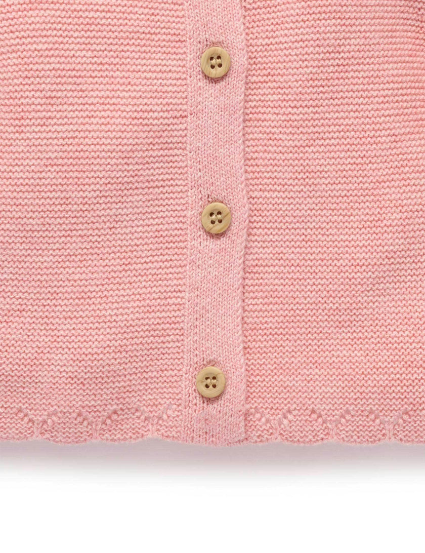 Crochet Collar Cardigan Blush Melange