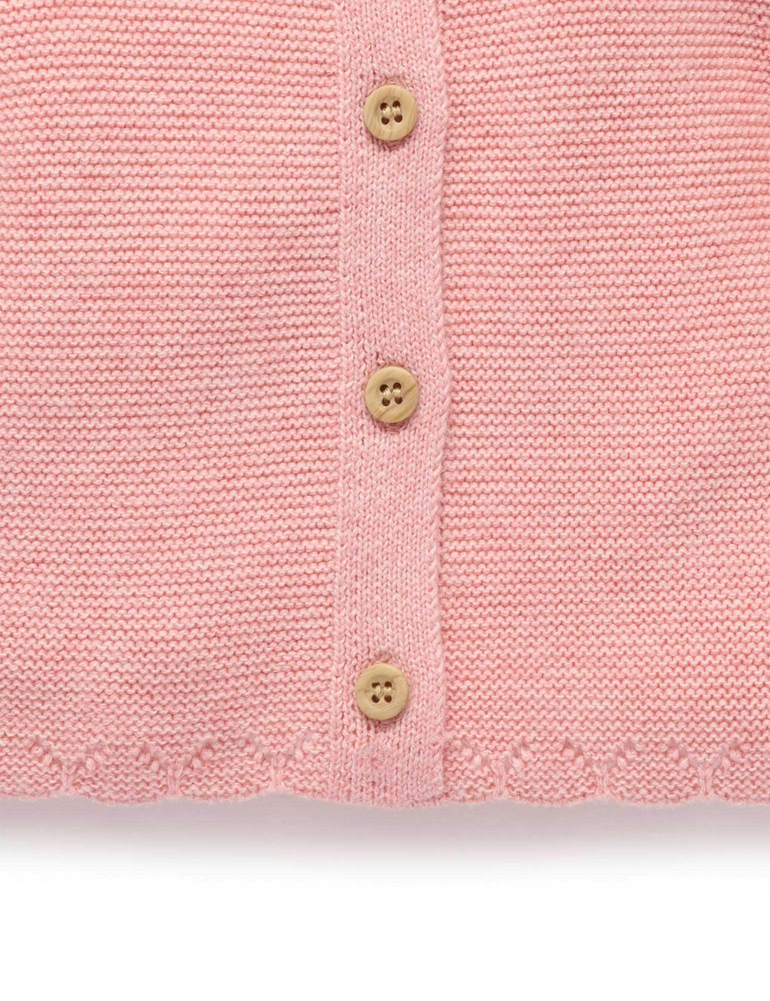 Crochet Collar Cardigan Blush Melange
