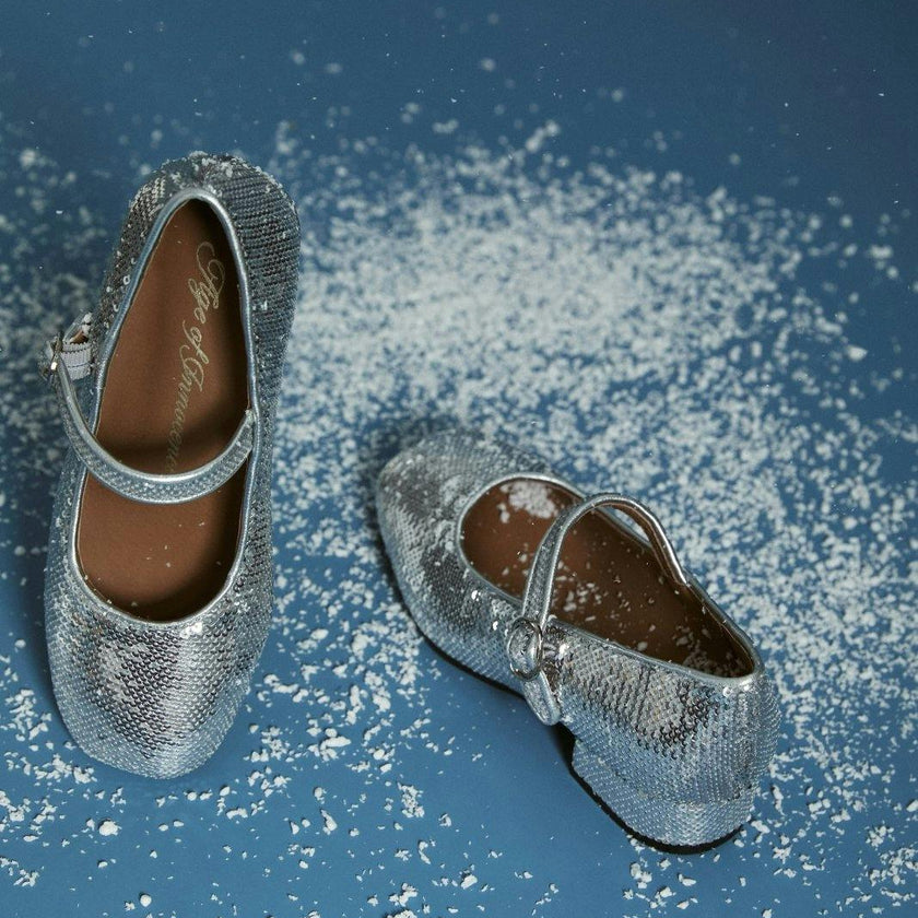Agnese Heeled Sequins Mary Jane Shoes