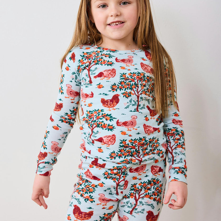 Hen House - Kids PJ Set - Soft Blue