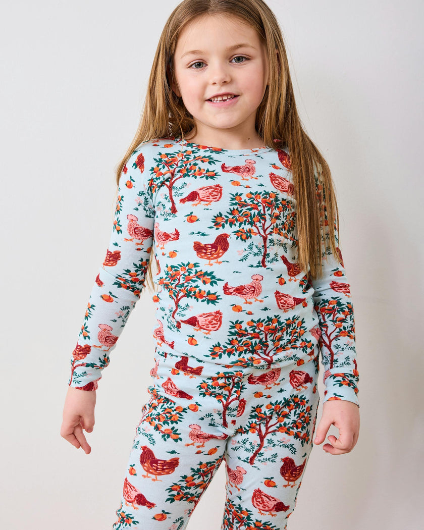 Hen House - Kids PJ Set - Soft Blue