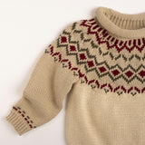 Intarsia Sweater in Ecru