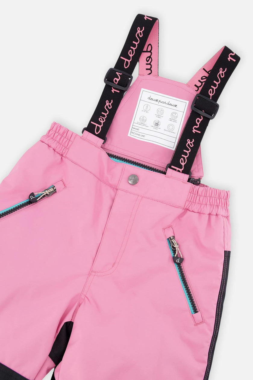 Two Piece Play Snowsuit Black Heart Print With Pink Pants