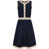 Organic Sleeveless Button Front Sweater Dress, Blue