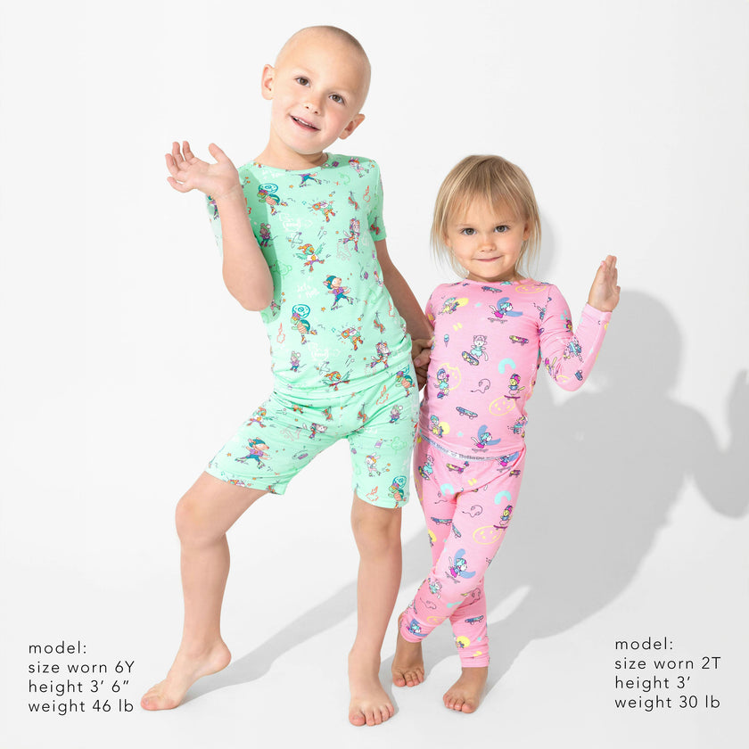 Skater Kitty Kids Bamboo Pajamas