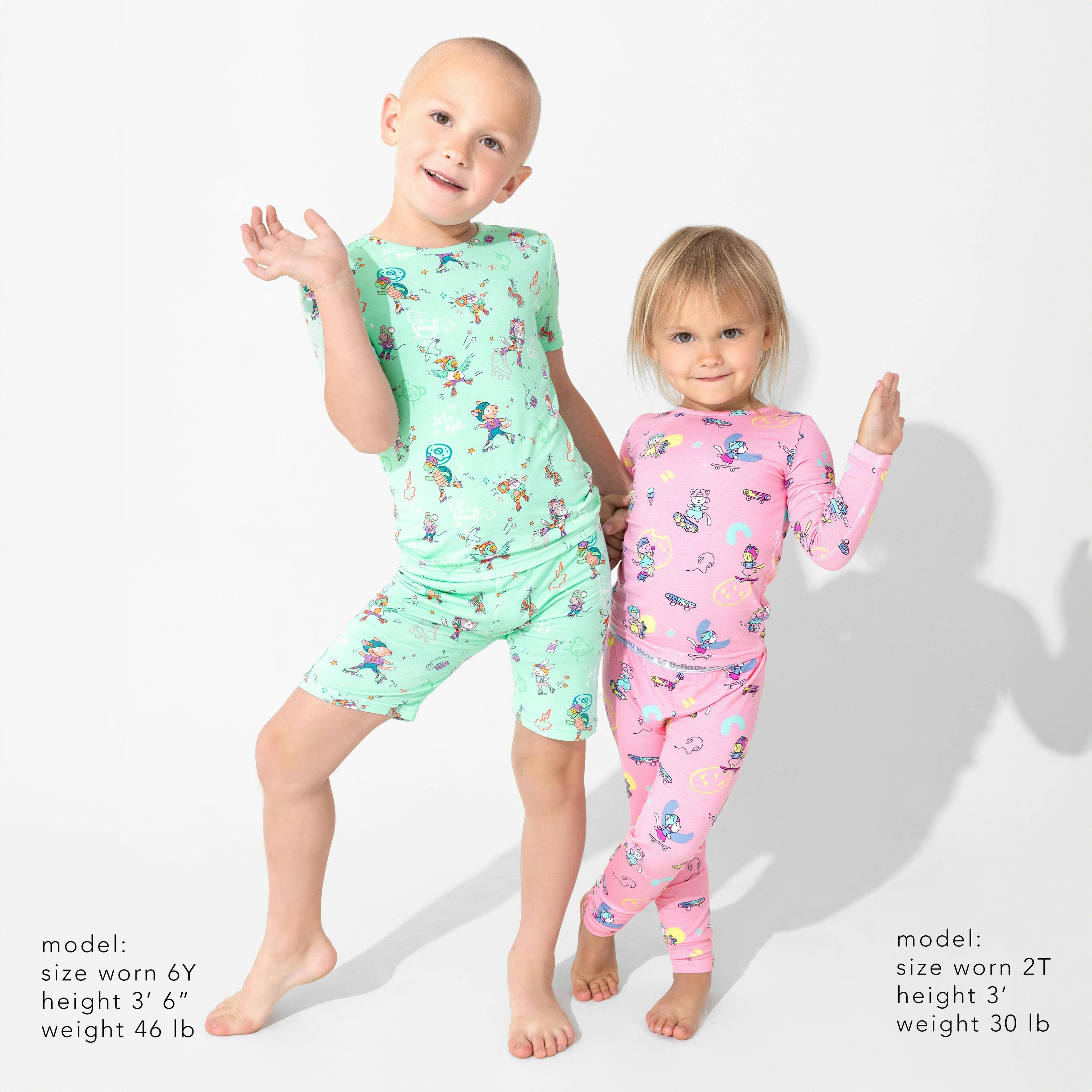 Skater Kitty Kids Bamboo Pajamas
