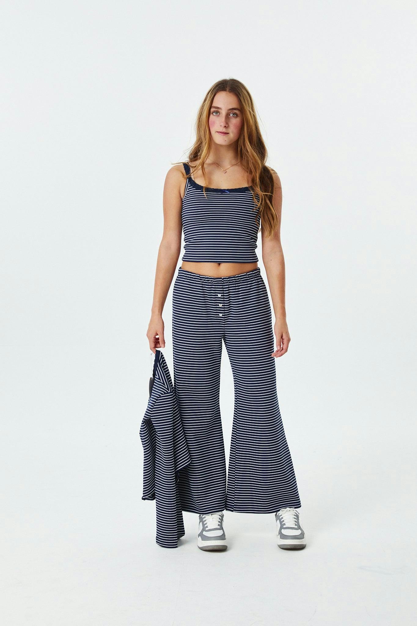 Marni Navy and White Stripe Button Down