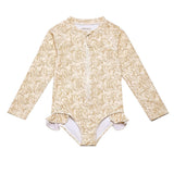 Long Sleeve Rashguard Ruffle Swimsuit | UPF + Recycled - Pegasus
