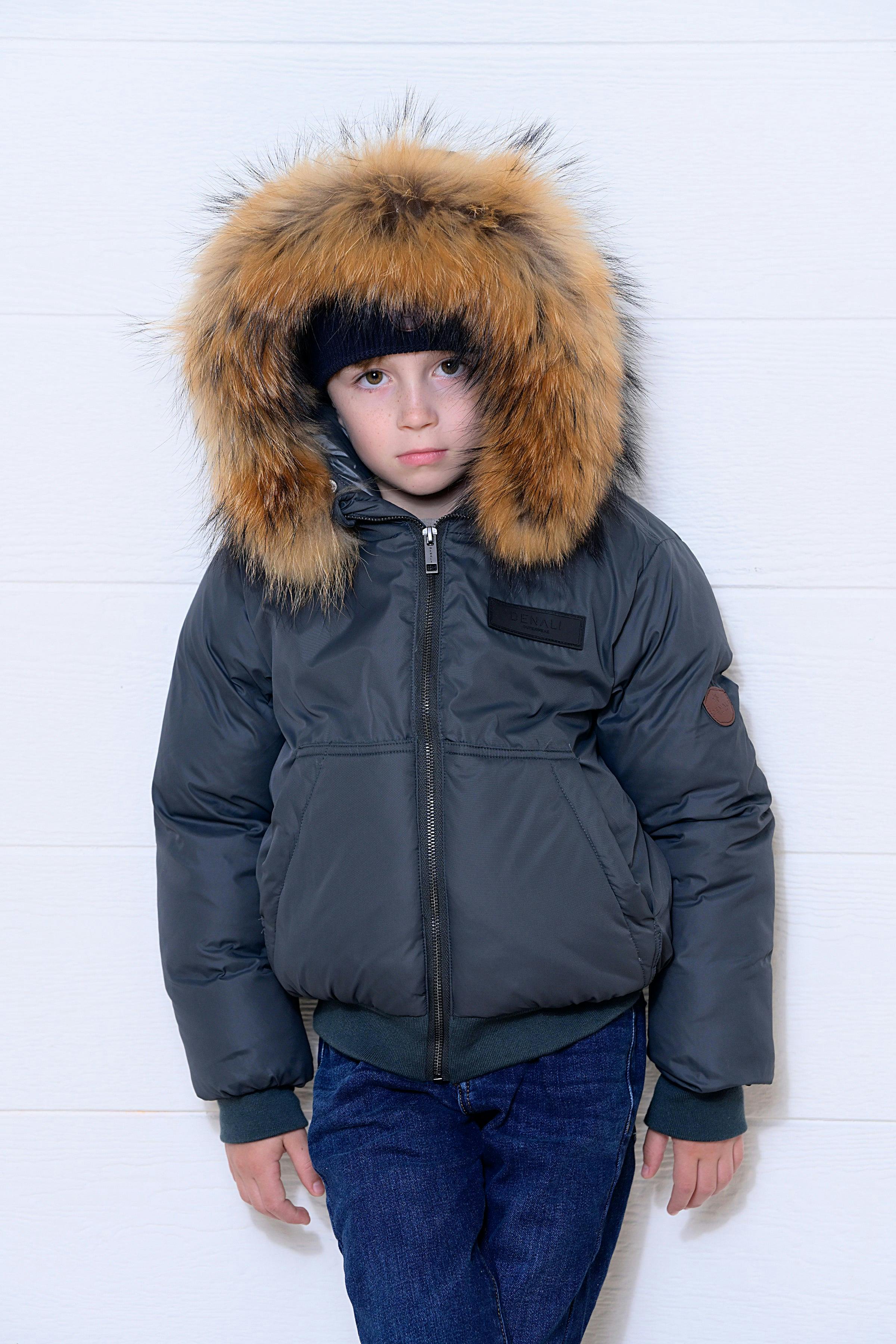 Boys Kangaroo Bomber - Pine Green