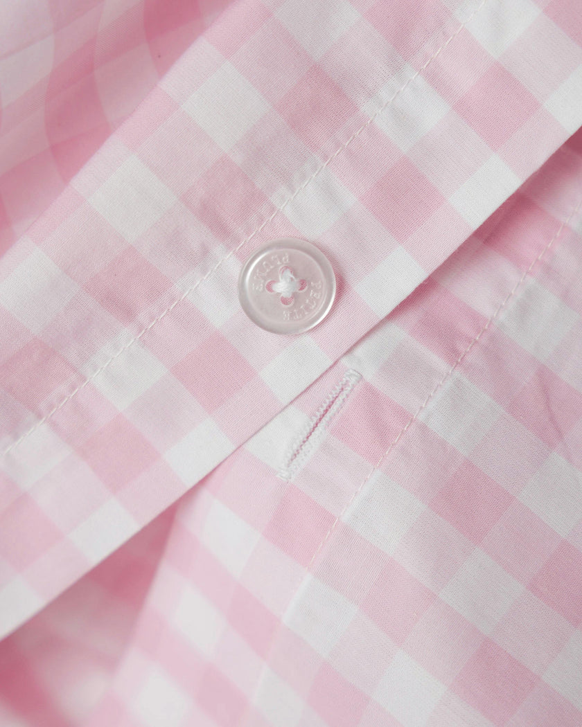 Luxe Premium Percale Duvet Set in Pink Gingham