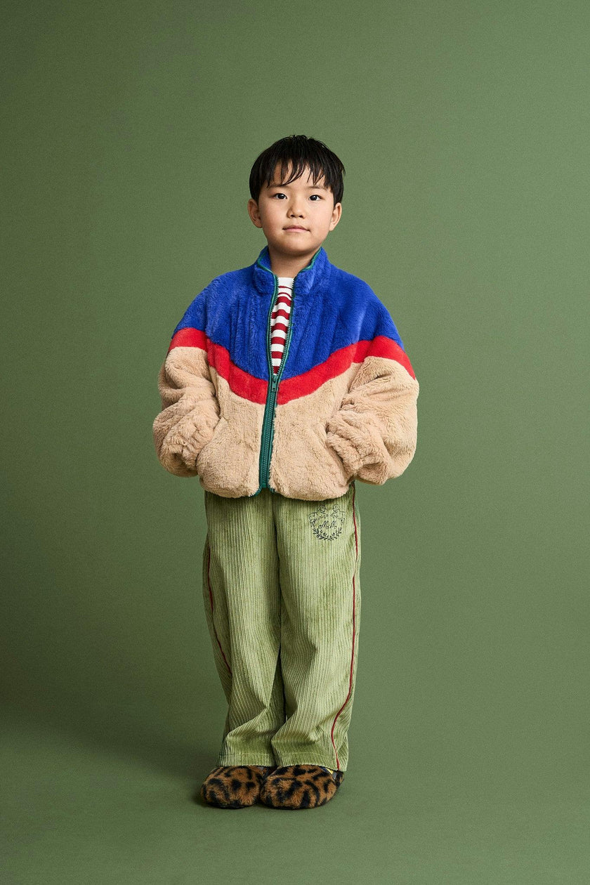TRICOLOR FUR JACKET MULTICOLOR