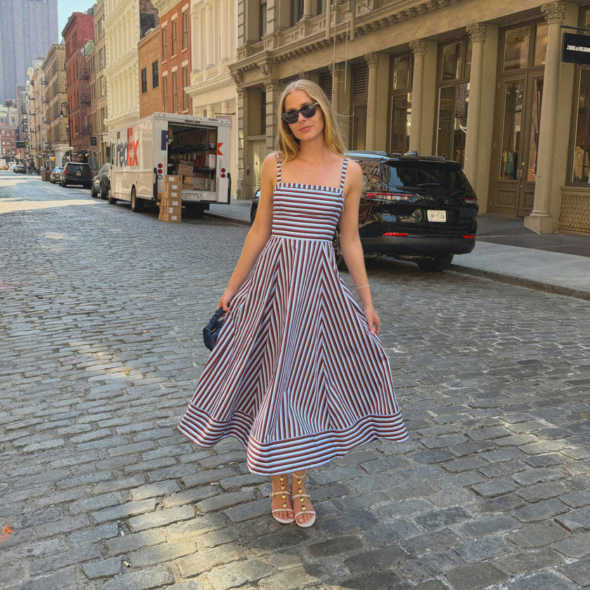 The Margot Dress - Firecracker Stripe
