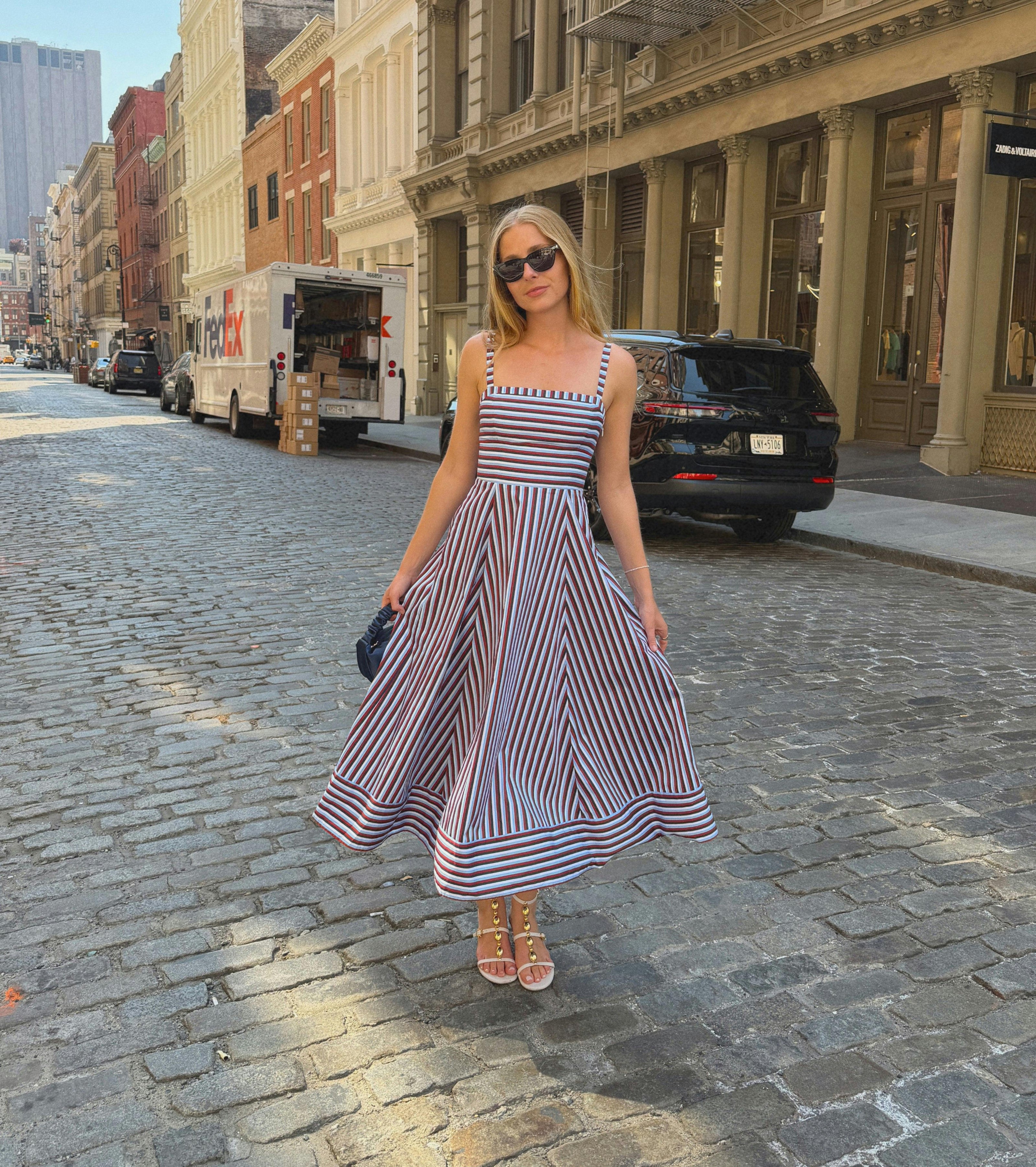 The Margot Dress - Firecracker Stripe