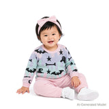 Infant (9-24M) Girls Three-Piece Sweater Set | Ghosts, Bats & Bones
