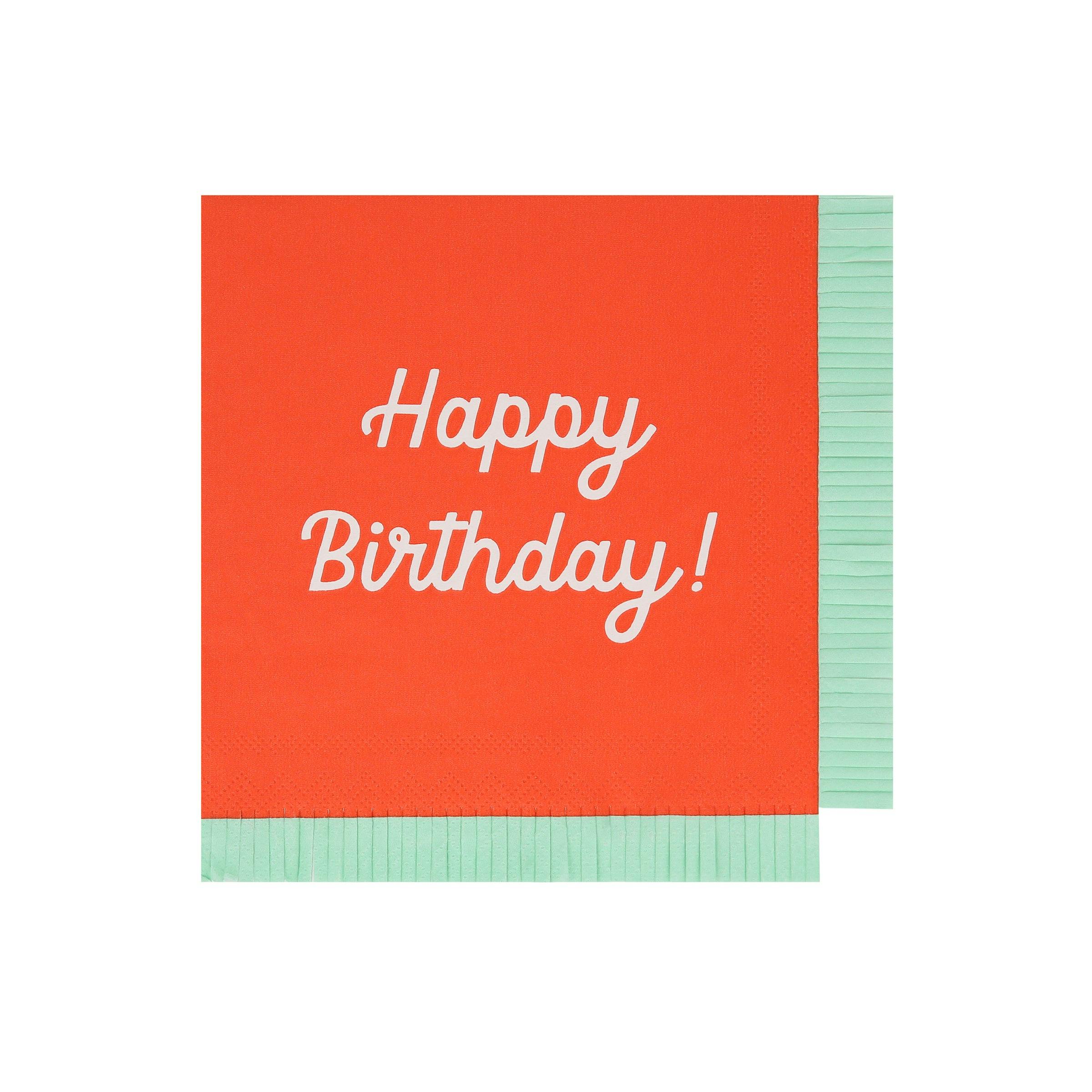 Mixed Happy Birthday Large Napkins